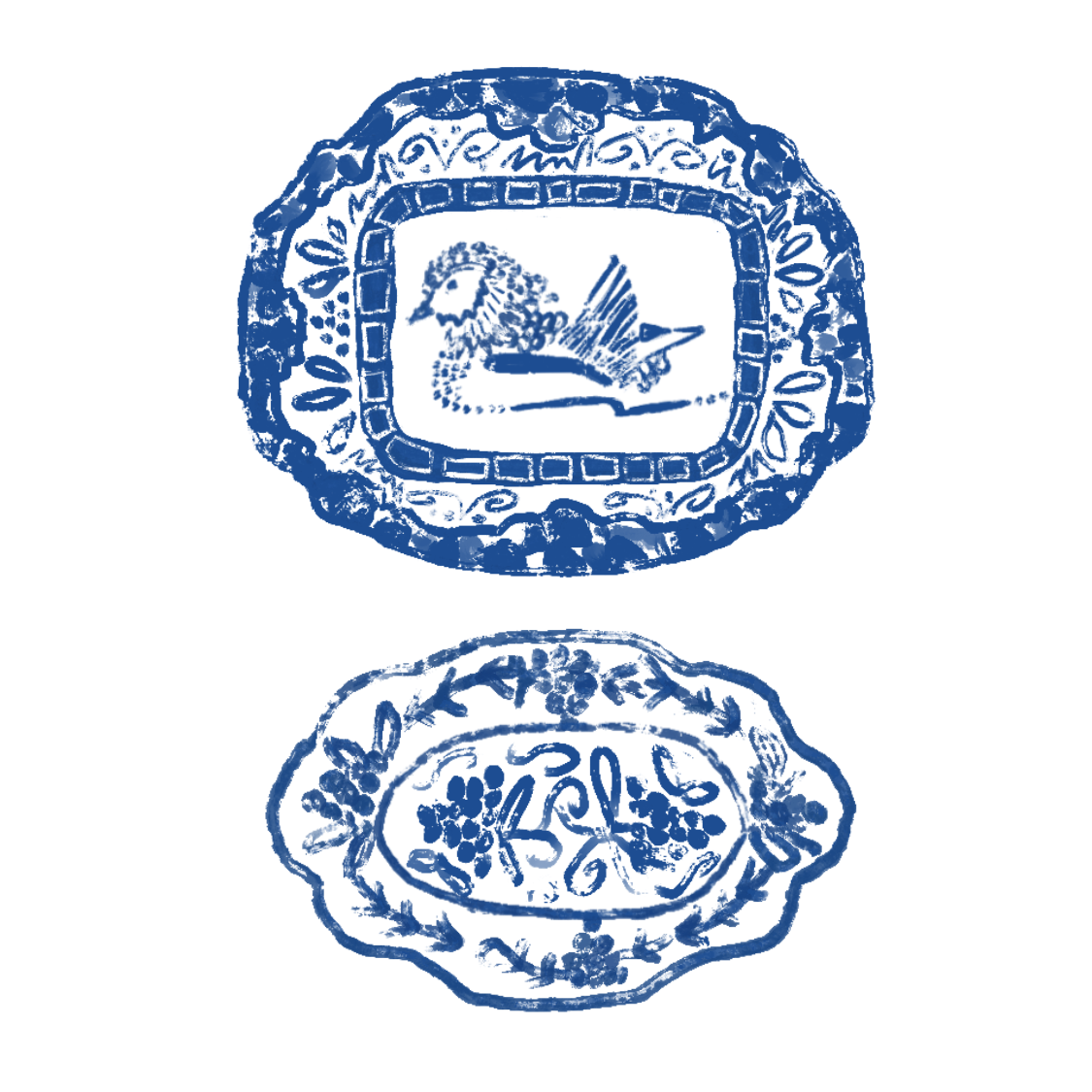 Porcelain Plates Stationery Set